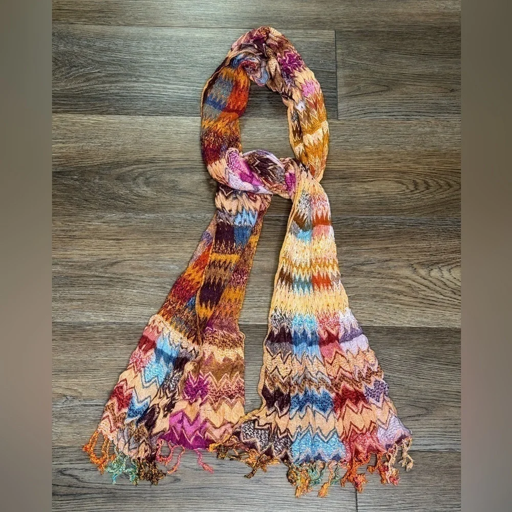 Women's Multicolor Scarf - 100% Viscose, Made in India
